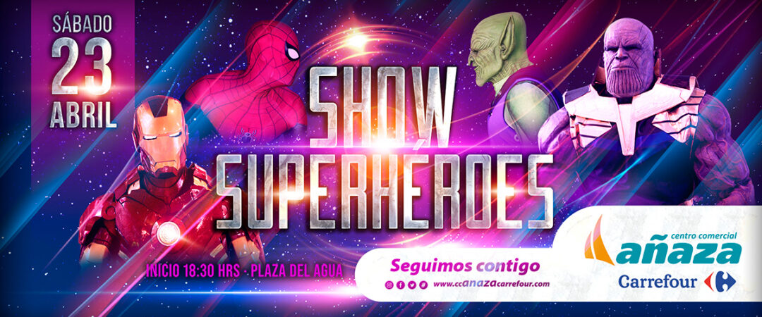 Así fue el Show de Superhéroes en el CC Añaza Carrefour