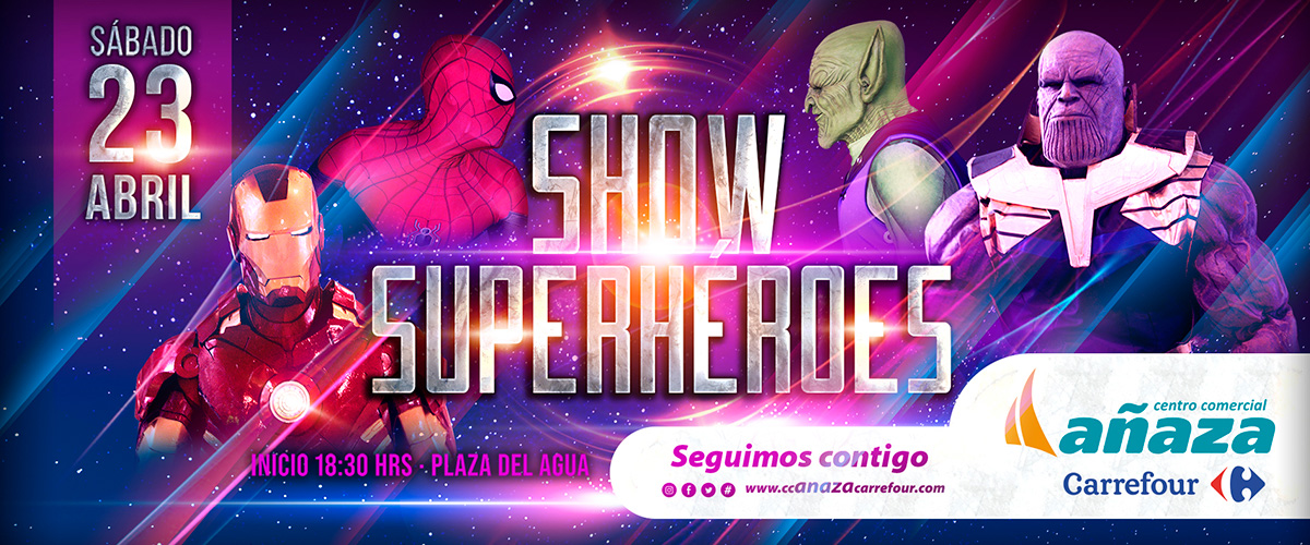 Así fue el Show de Superhéroes en el CC Añaza Carrefour
