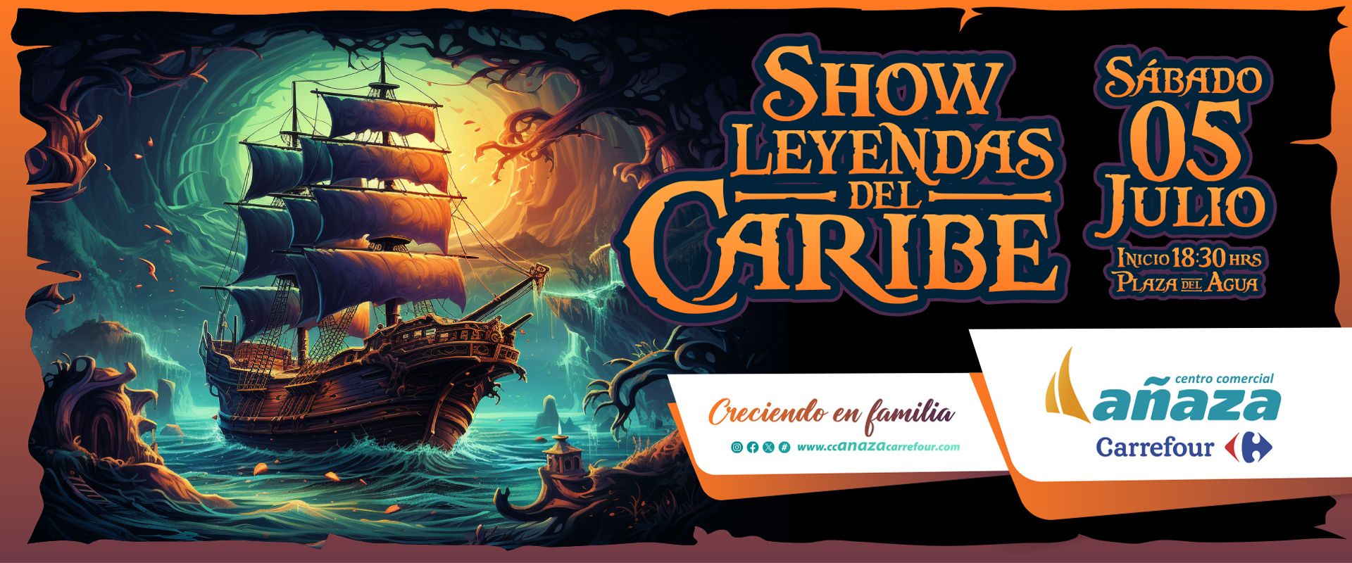 Aventuras piratas en C.C. Añaza Carrefour con Leyendas del Caribe
