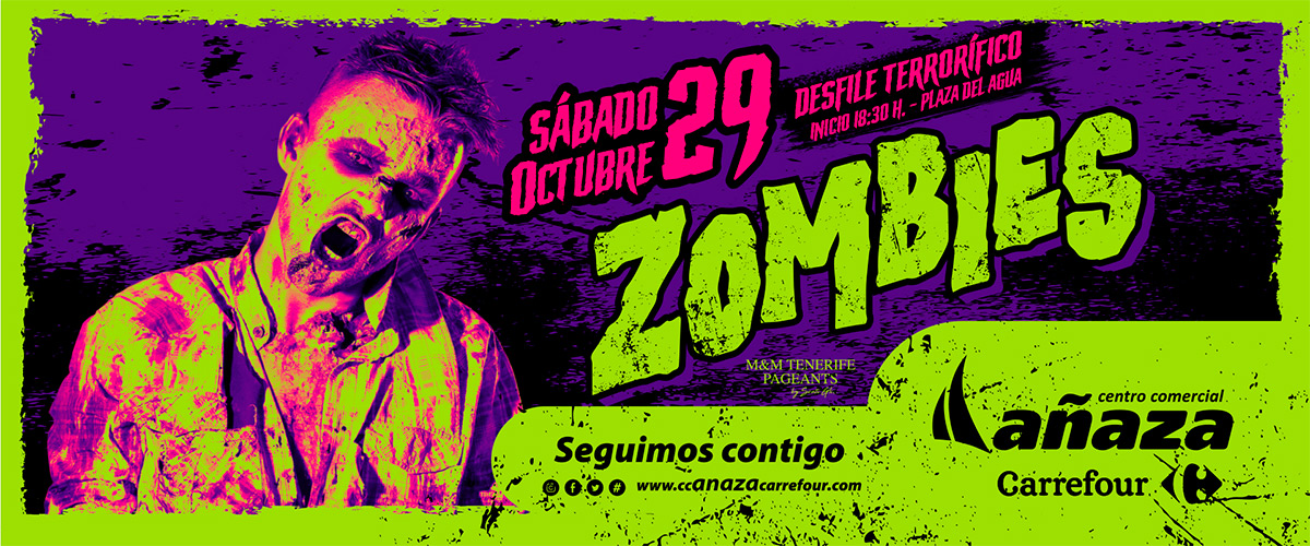 Desfile terrorífico de Zombies en el CC Añaza Carrefour (1)
