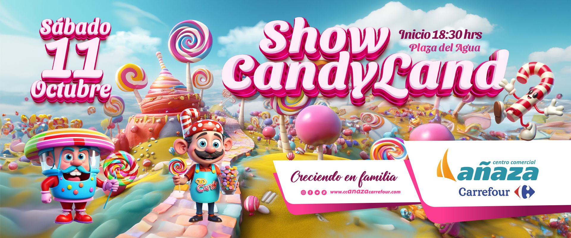Show Candy Land El espectáculo que llenó de color y diversión el CC Añaza Carrefour